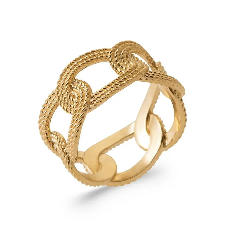 Gevlochten ring – verguld | Azulin