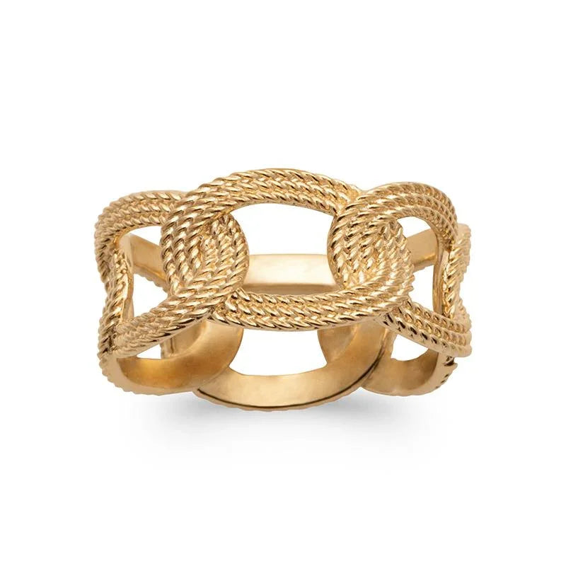 Gevlochten ring – verguld | Azulin-weergave 2