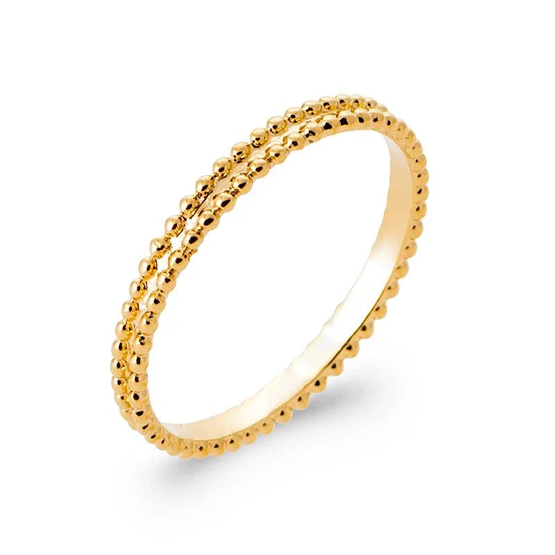 Anel com miçangas – banhado a ouro | Azuline