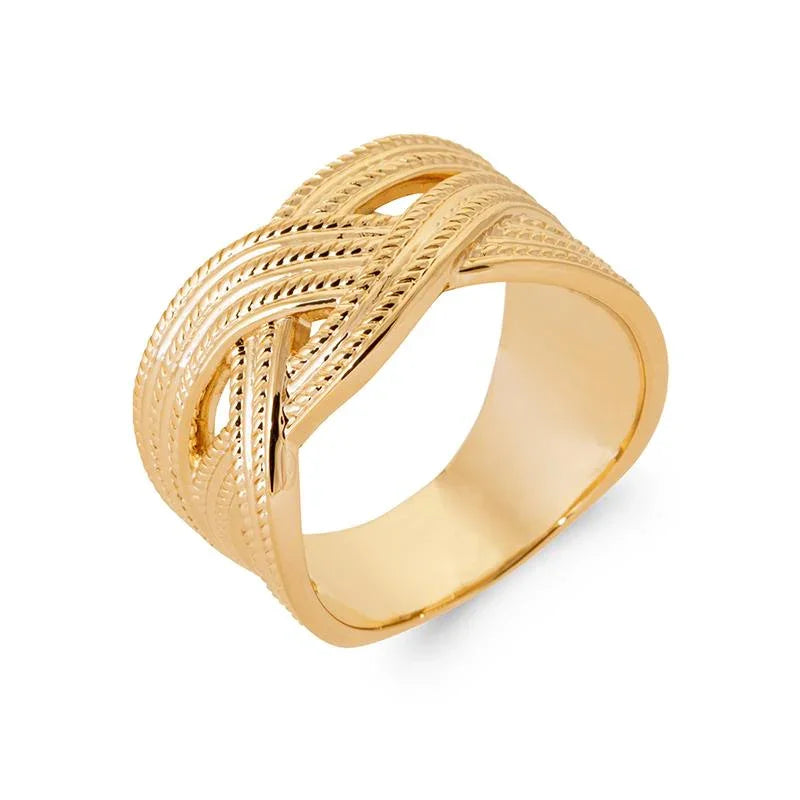 Anillo Trenza Chapado en Oro / | Azuline