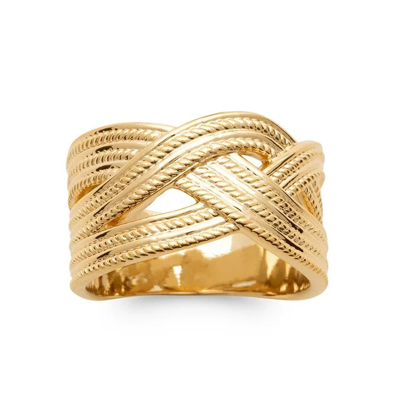 Anillo Trenza Chapado en Oro / | Azuline ver 2