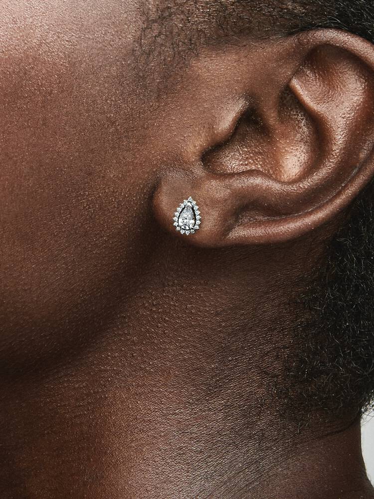 Earrings Pandora - Sparkling Pear Halo Stud Earrings | 292834C01