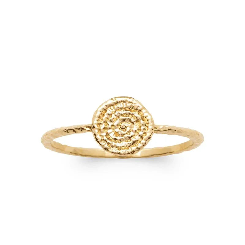 Bague Cercle Martelé – Plaqué Or | Azuline vue 3