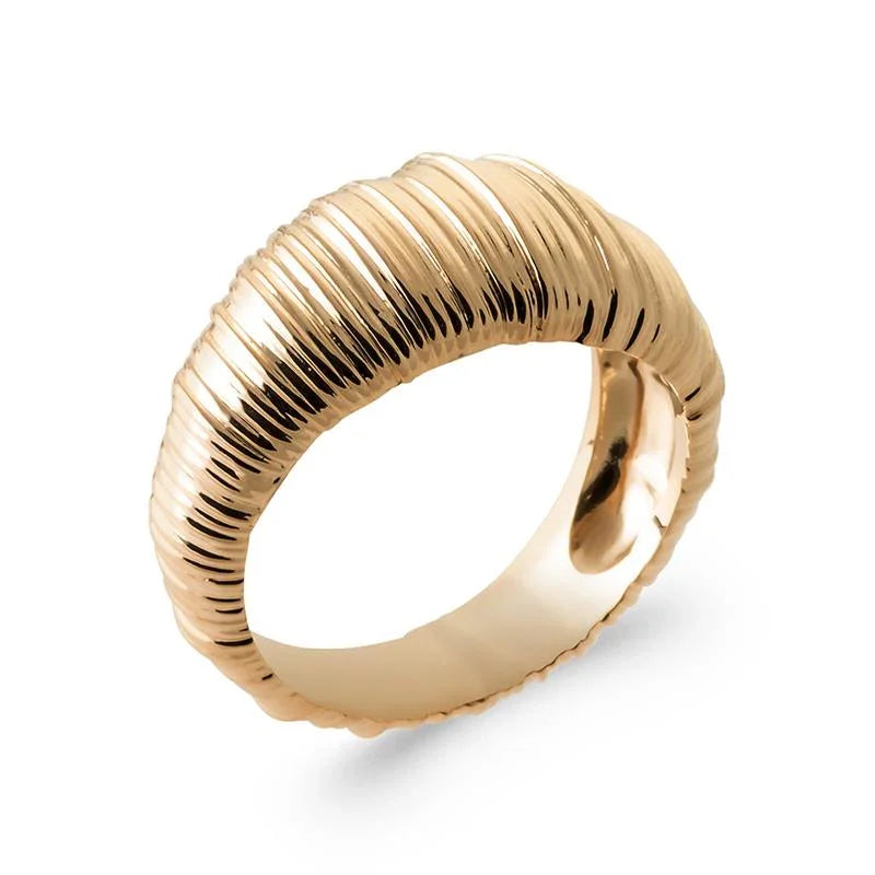Gestreepte ring – verguld | Azulin