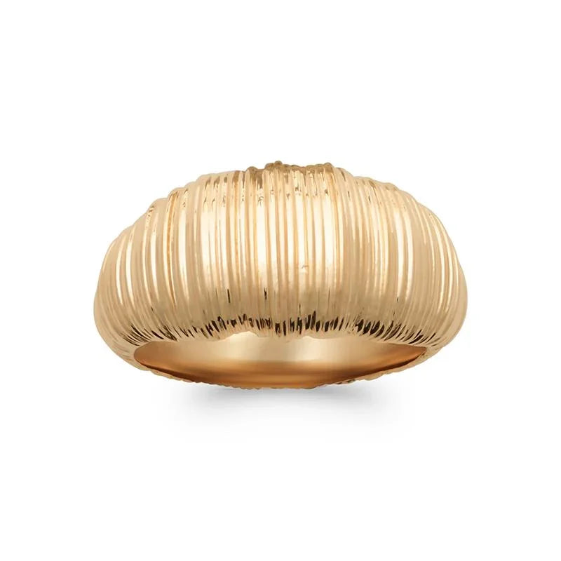 Gestreepte ring – verguld | Azulin-weergave 2