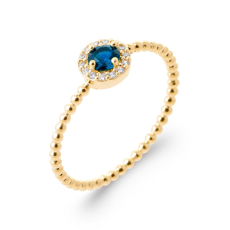 Anillo Redondo Facetado – Chapado en Oro | Azuline