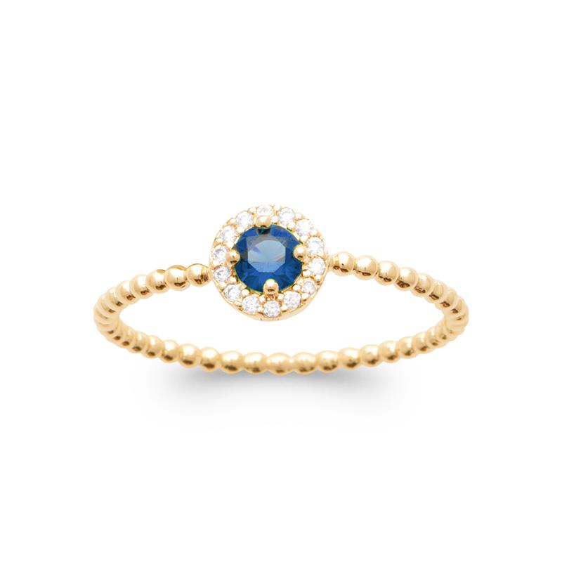 Anillo Redondo Facetado – Chapado en Oro | Azuline ver 2