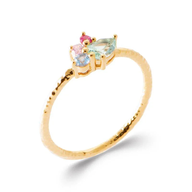 Anel de Pedra Multicolor – Banhado a Ouro | Azuline