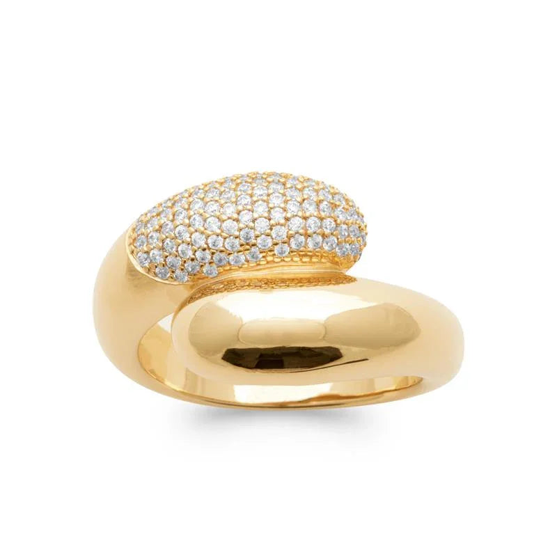 Pavé Open Ring – Aranyozott | Azulin nézet 3