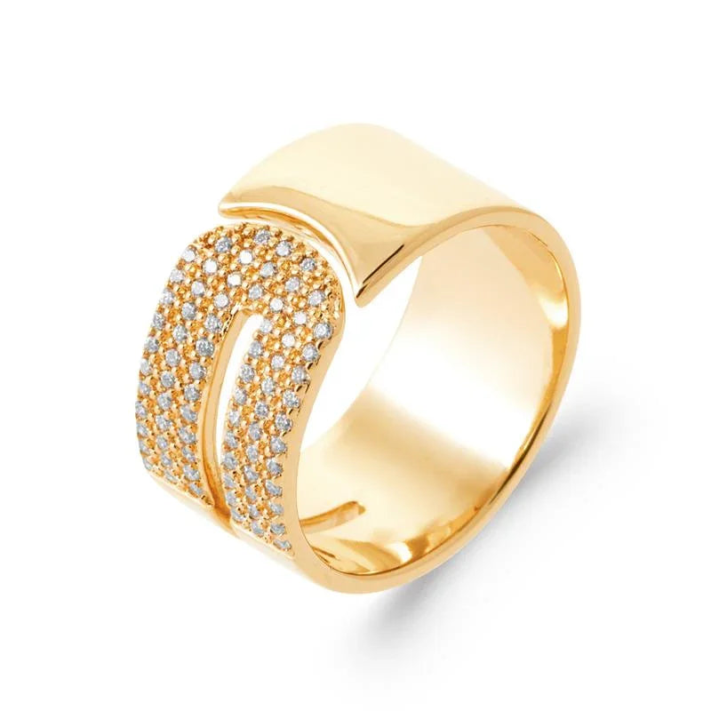 Pavé Open Ring – Verguld | Azulin