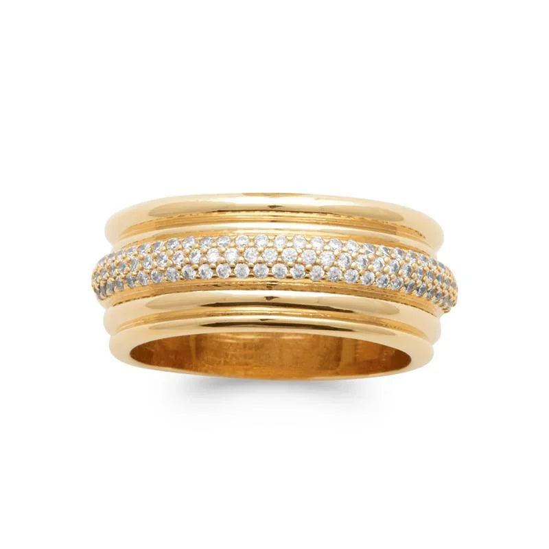 Grote Pavé-ring – Verguld | Azulin-weergave 3