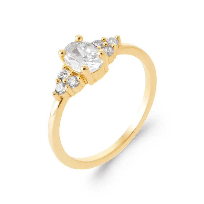 Ovale ring – verguld | Azulin