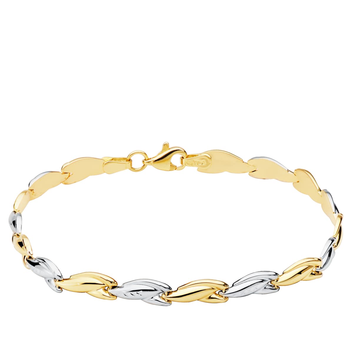 Pulsera Oro Bicolor 18K 19 Cm