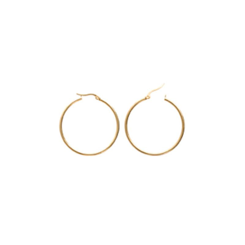 Øredobber med rund bøyle – Gyldent stål | Azulin