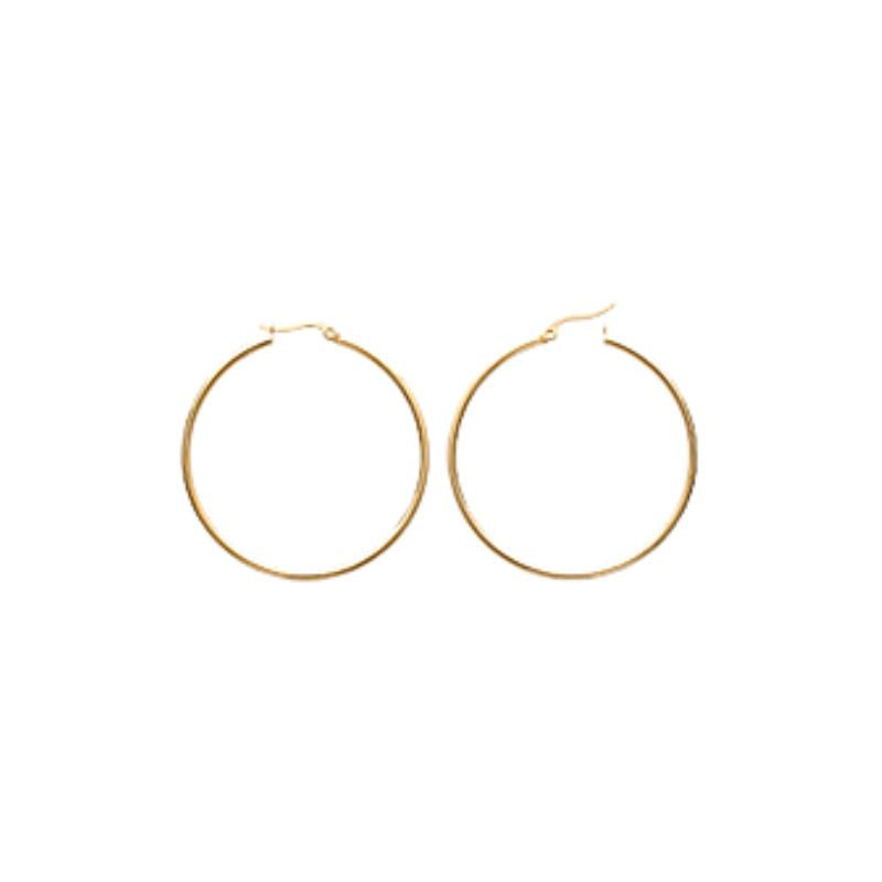 Øredobber med rund bøyle – Gyldent stål | Azulin