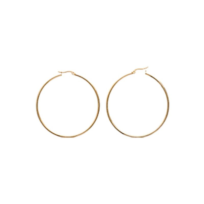 Øredobber med rund bøyle – Gyldent stål | Azulin
