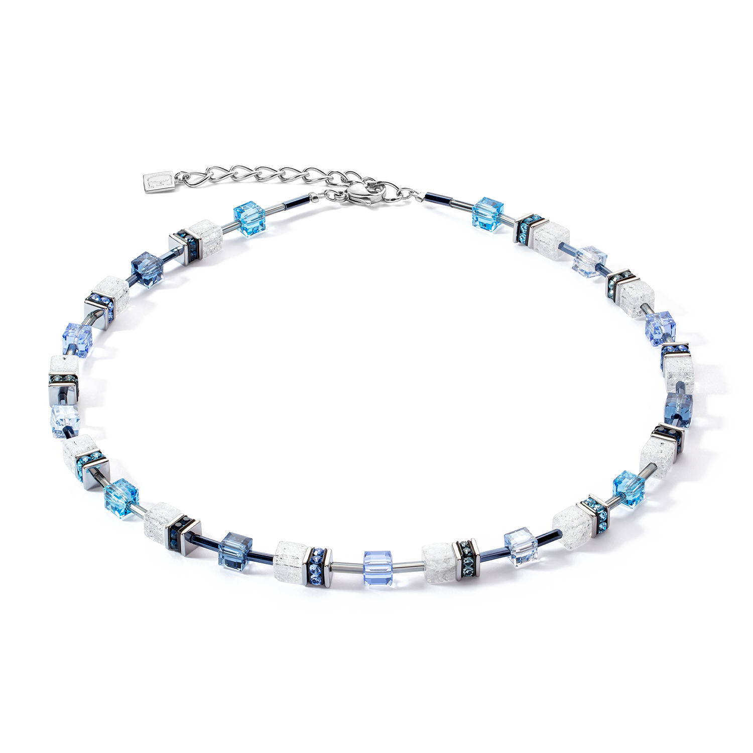 Collier Cœur de Lion GeoCUBE Iconic Nature Bleu Blanc 3018100714