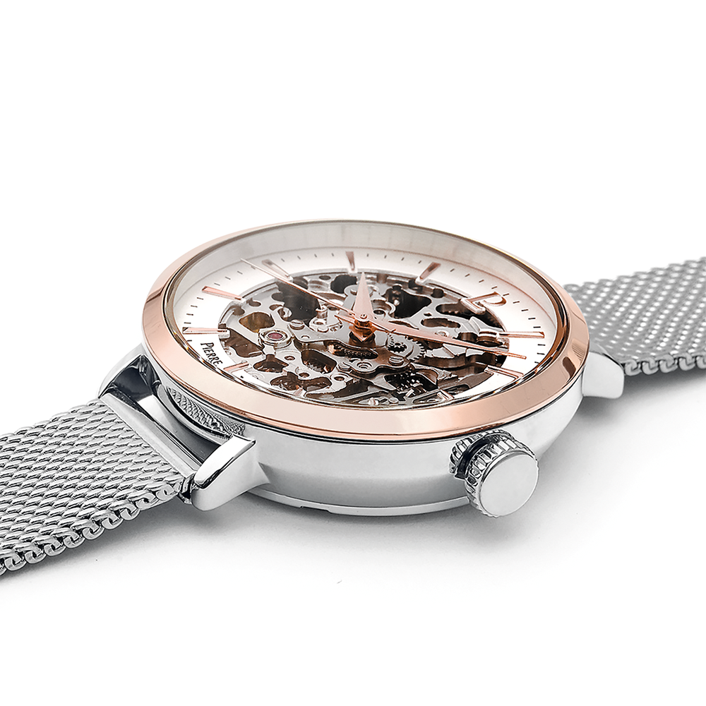 Silver sunray dial, rose gold hands, elegant bezel Pierre Lannier 312B628