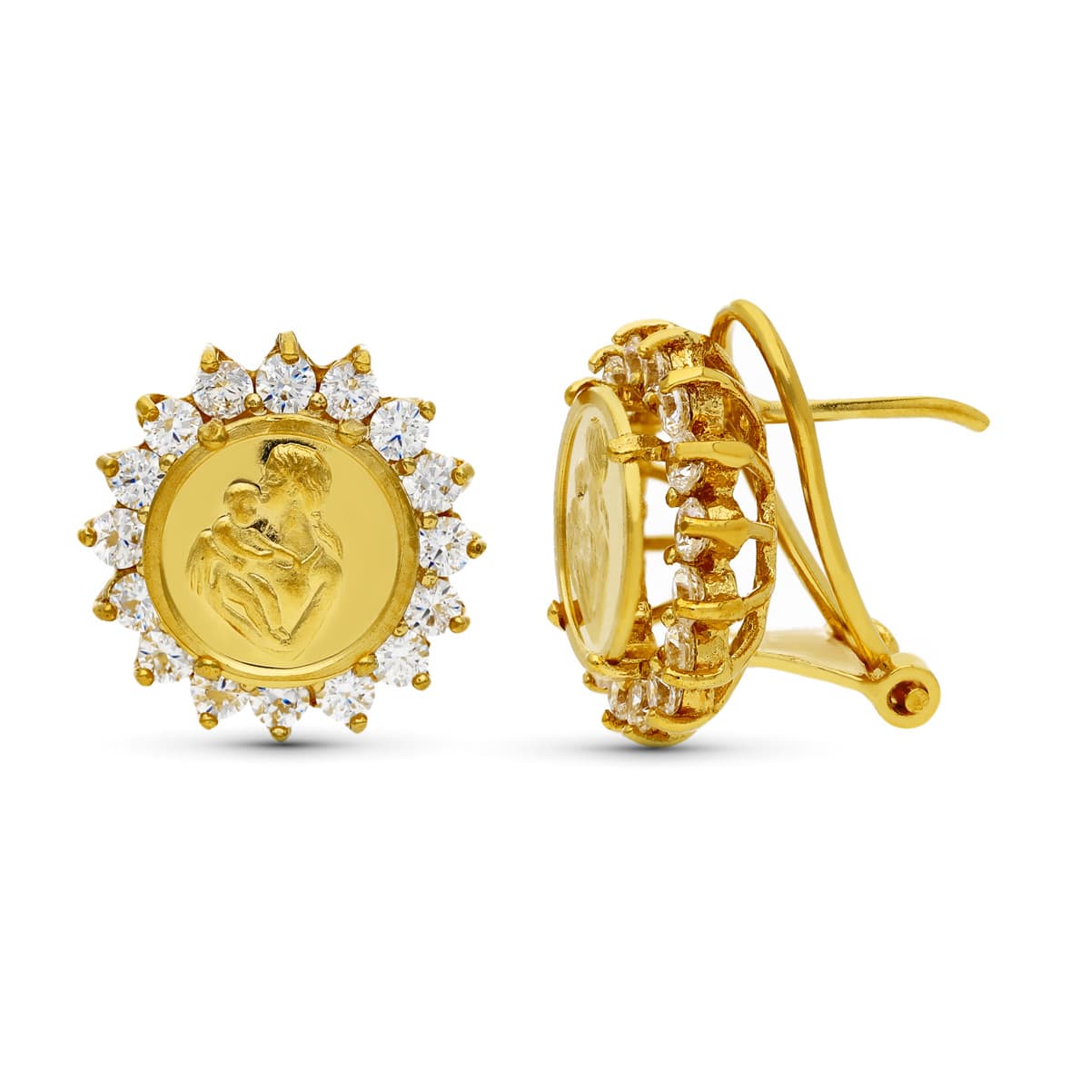 Pendientes Oro 18K Cierre Omega 15X15MM