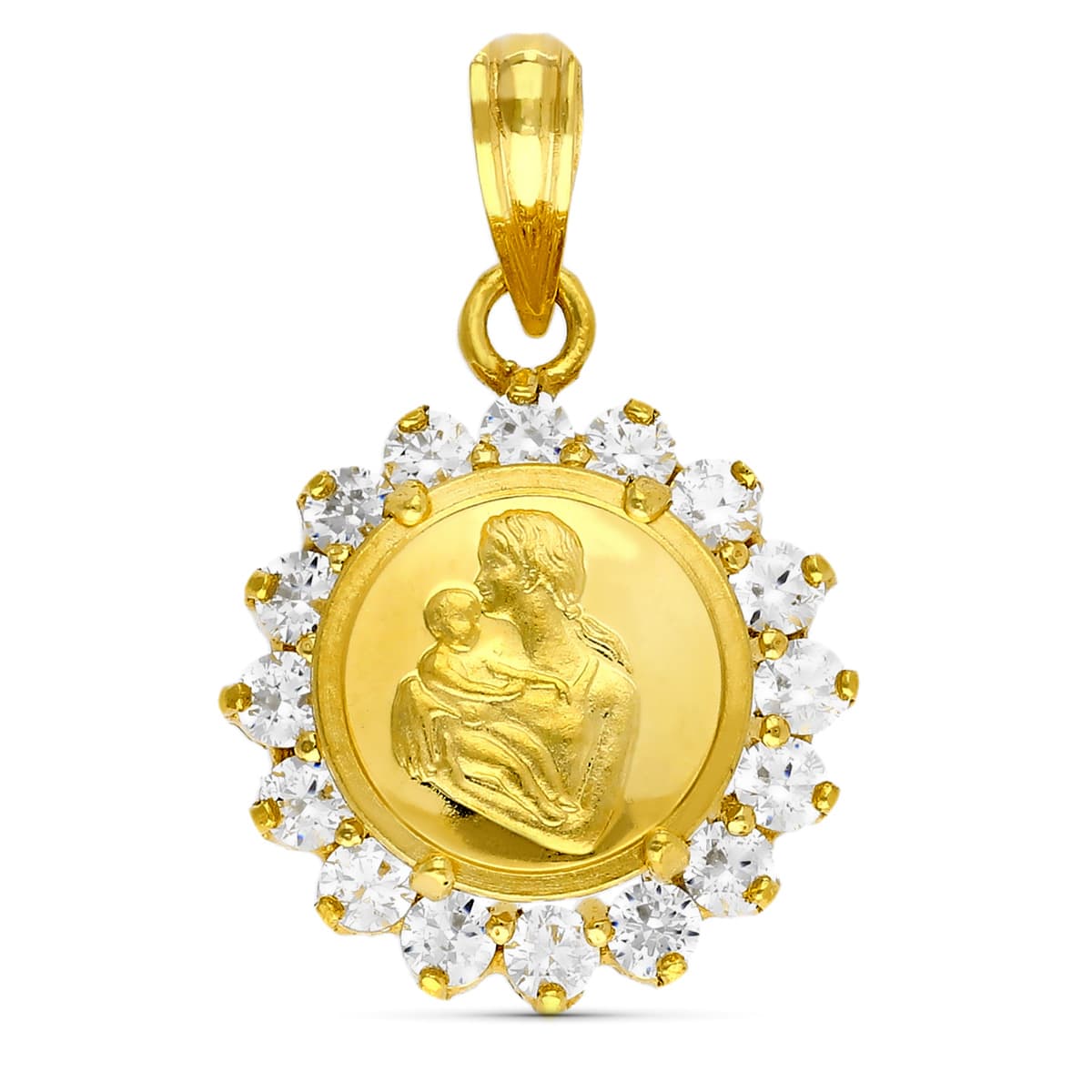 18K Pendentif en Or Madre 16 15X15MM