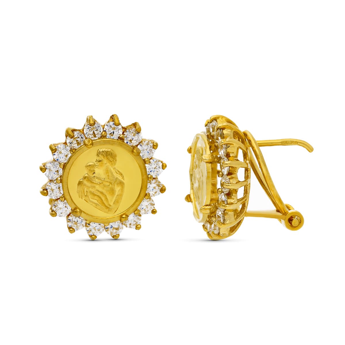 Pendientes Oro 18K Cierre Omega 14X13MM
