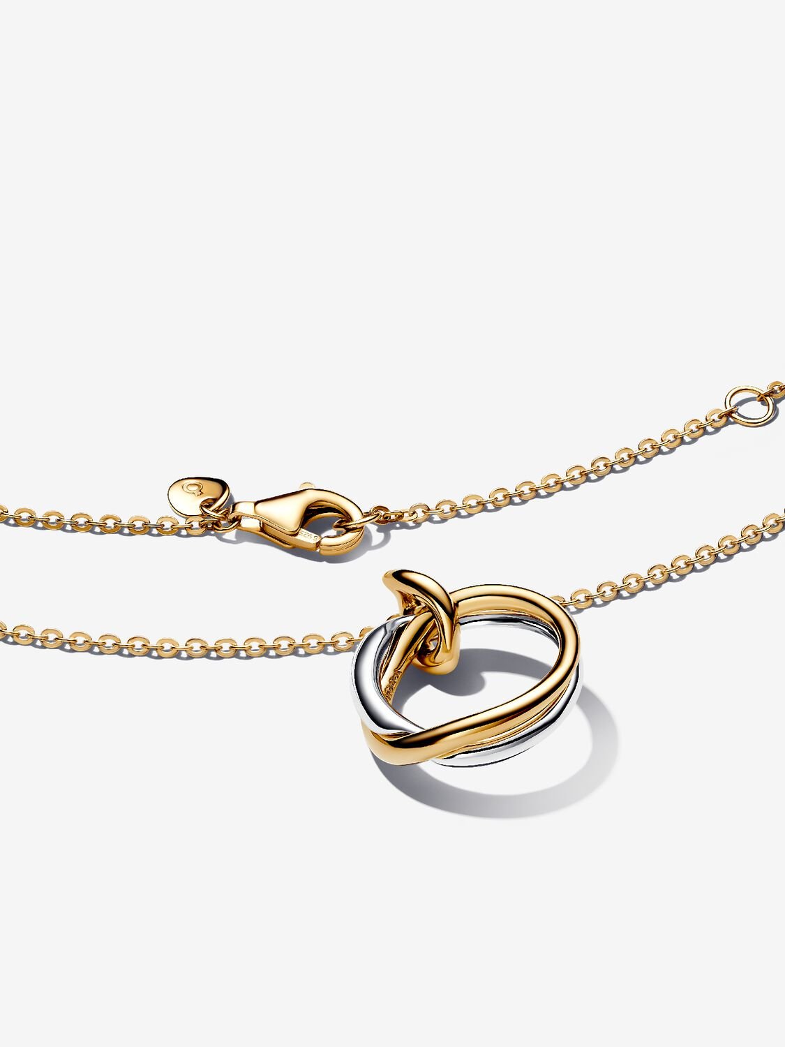 Halskette mit organisch geformtem zweifarbigem Anhänger | Pandora