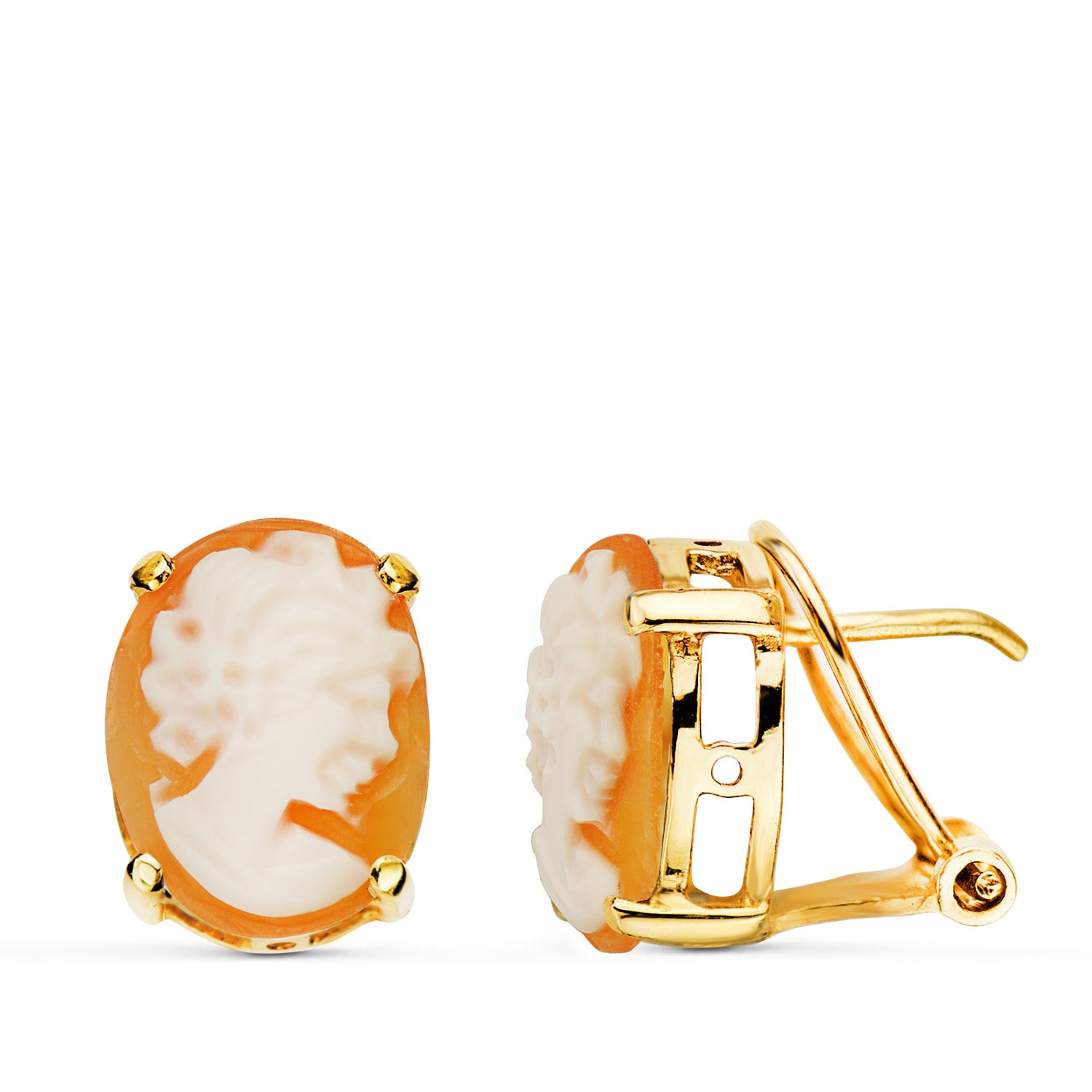 Boucles d'oreilles 18K Mesure de Camafo Ovale en Or Jaune: 12X9 mm Fermoir Omega