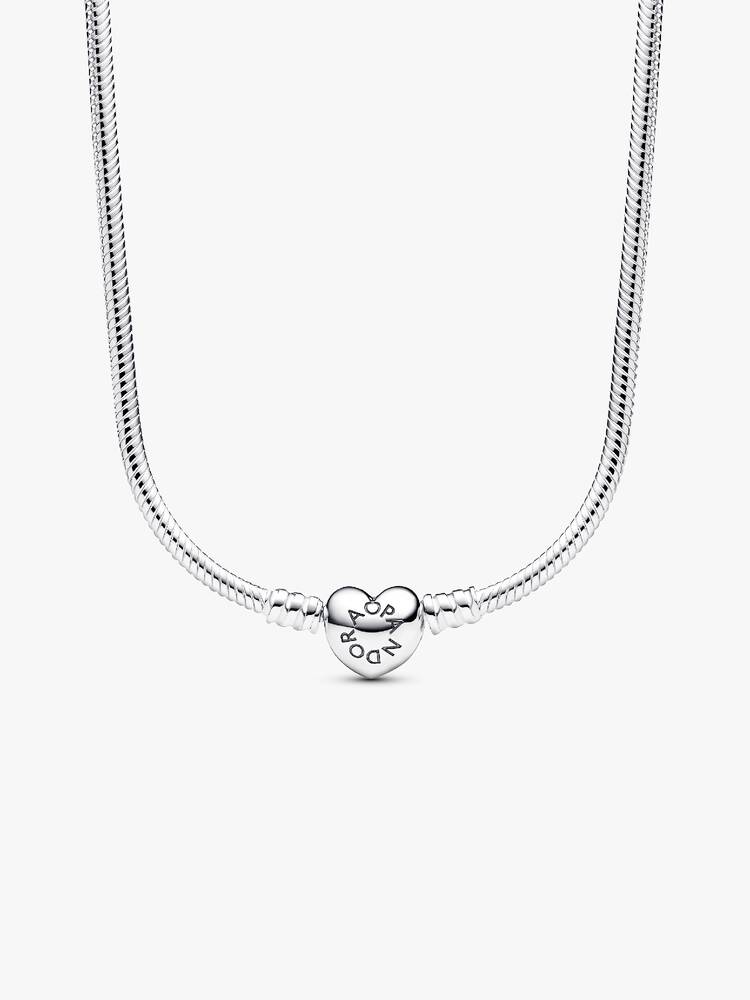 Colar Pandora - Fecho Coração Malha Cobra | 393091C00
