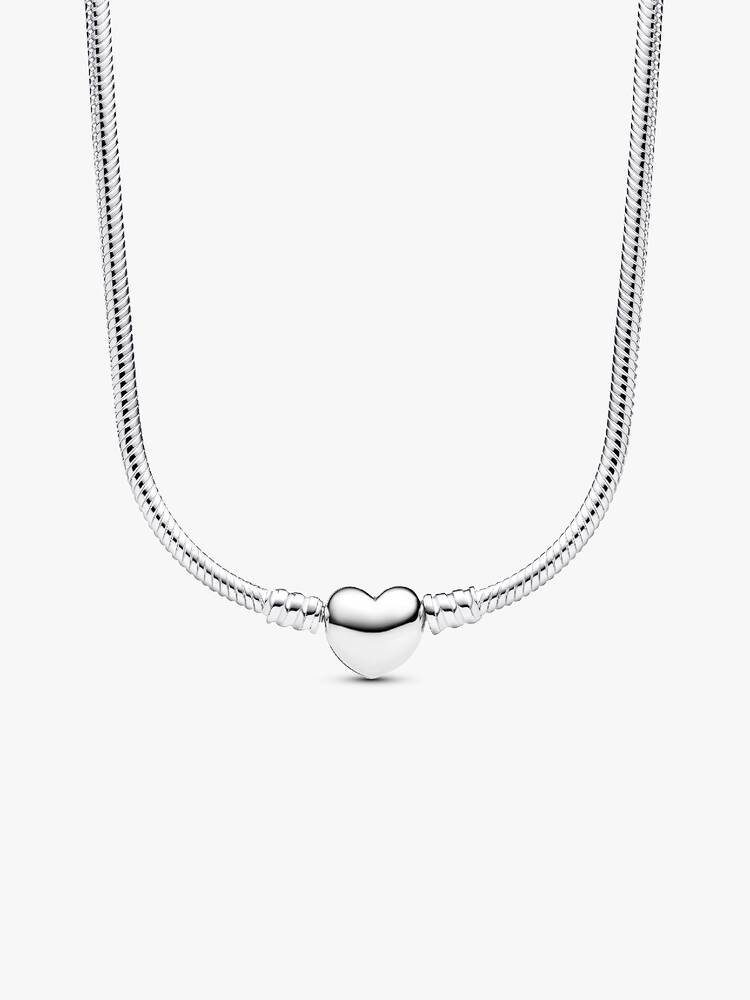 Colar Pandora - Fecho Coração Malha Cobra | 393091C00