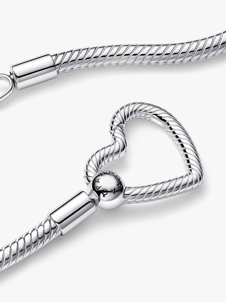 Pandora halsband - Snake Mesh hjärtlås