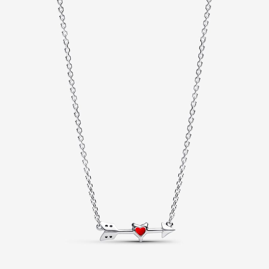 Charm Coeur Flèche Pivotante Argent 925 Opale Rouge-Pandora Charm Coeur Flèche Pivotante Argent 925 Opale Rouge-Pandora