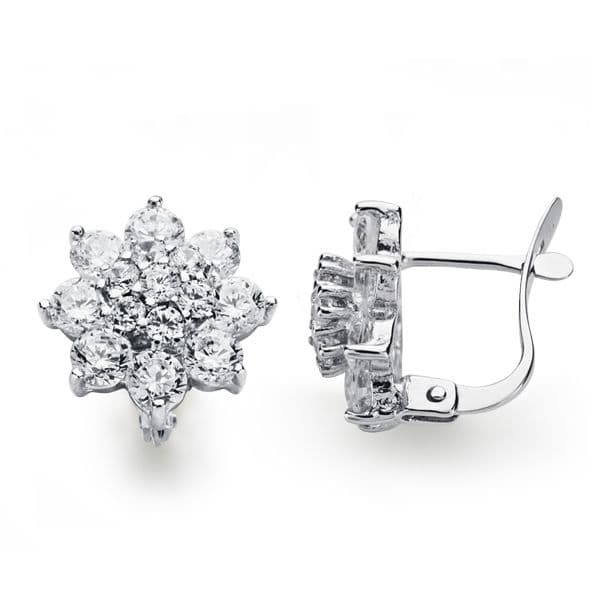 Pendientes Oro 18K Circonitas 12X12 mm