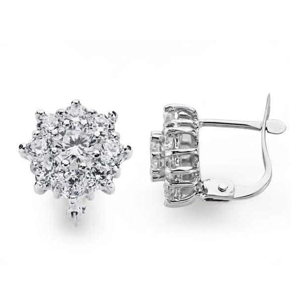 Pendientes Oro 18K Circonitas 10X10 mm