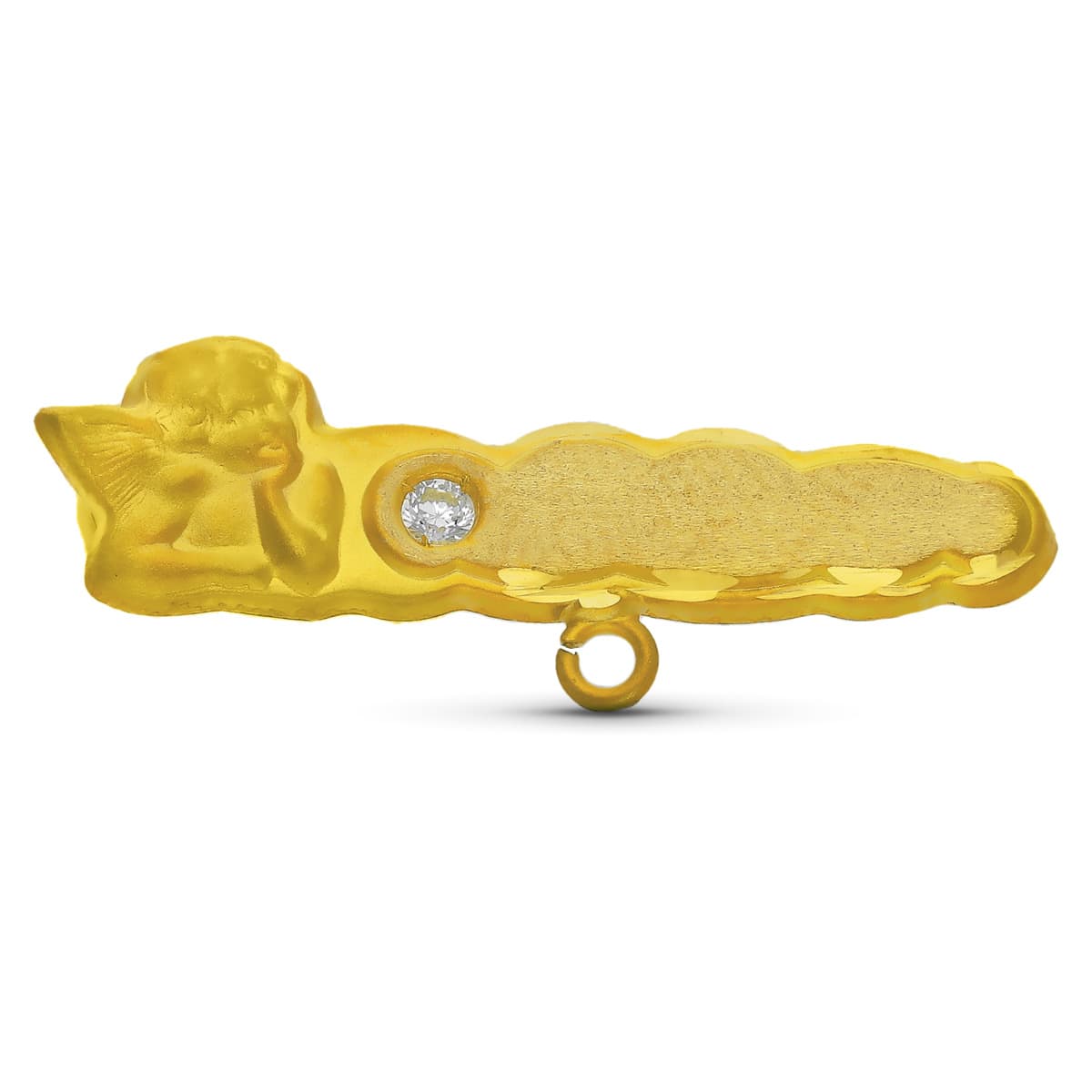18K Épingle de Bébé Zircon en Or 27X9MM