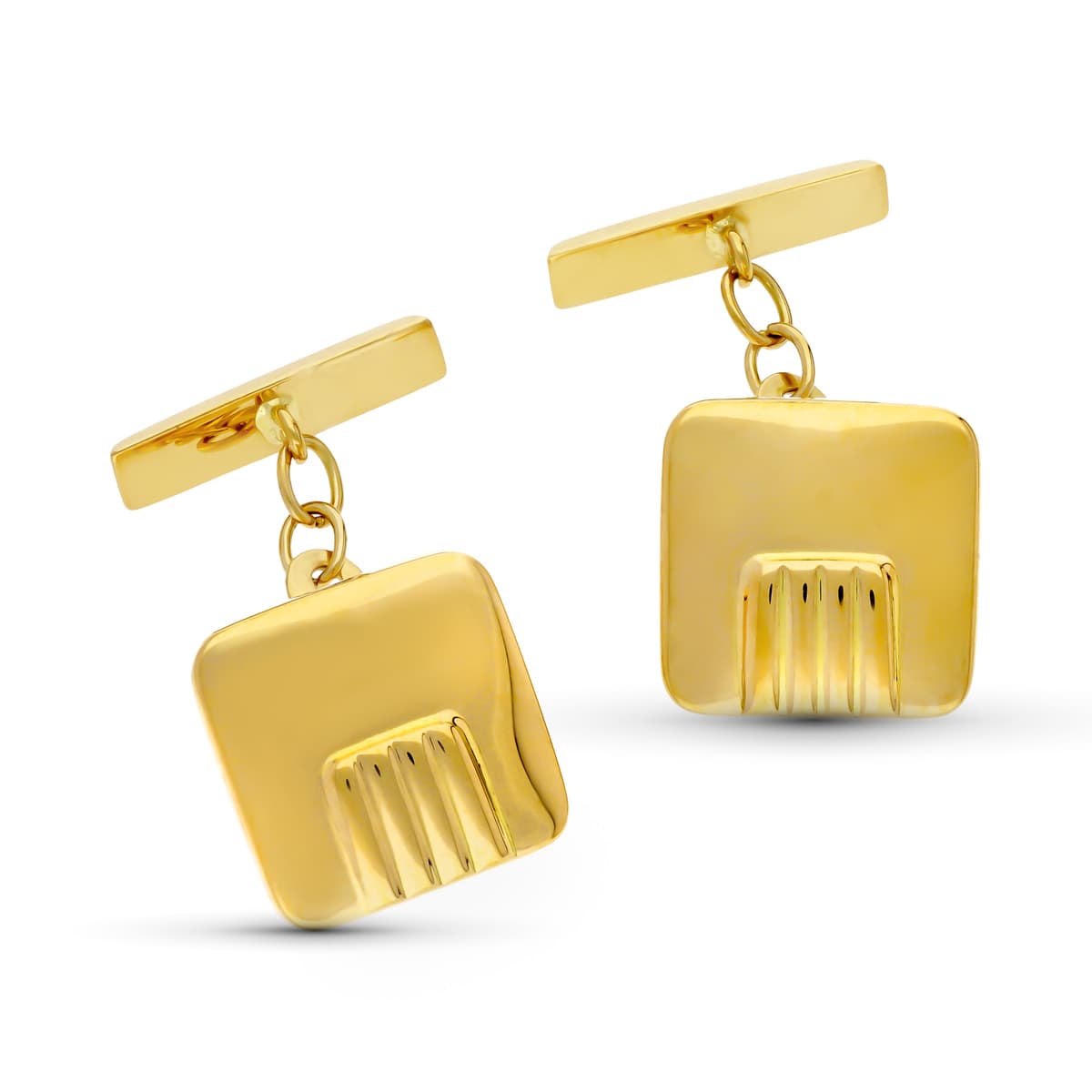 18K guld Manschettknappar S 15X15 mm