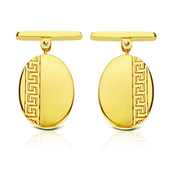 18K Altın Kol Düğmesi S 18X13 mm