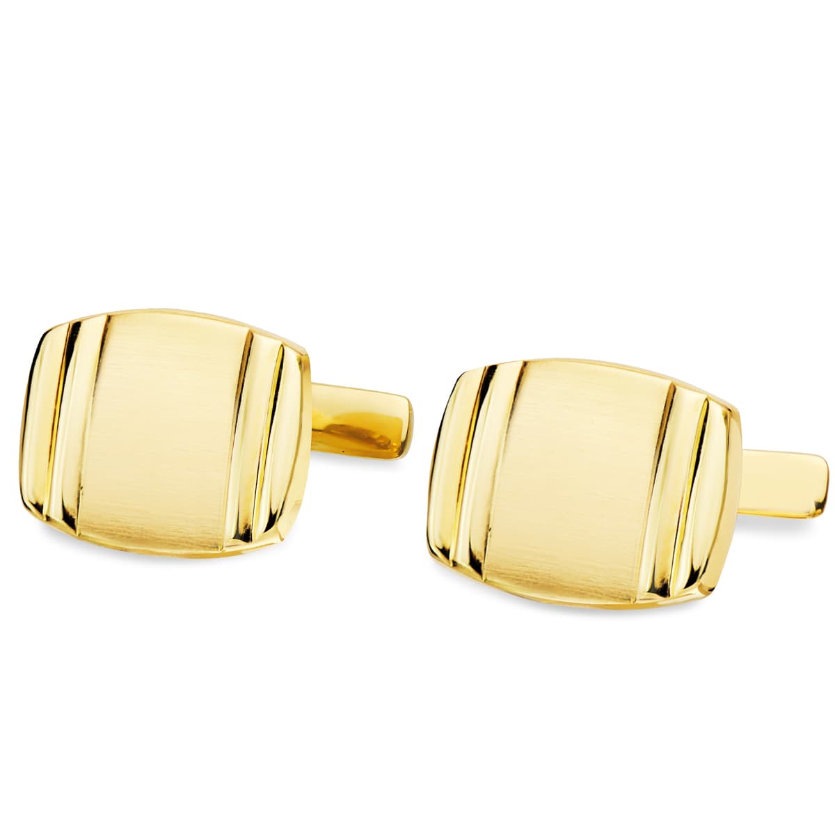 Gemelli a tunnel in oro giallo 18 carati lucidi e opachi 17X13 mm Chiusura rigida altalena