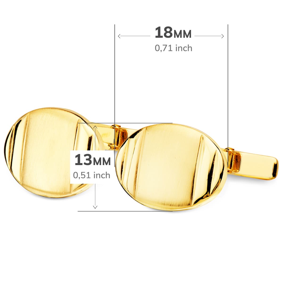 18K Cufflinks 18X13 mm