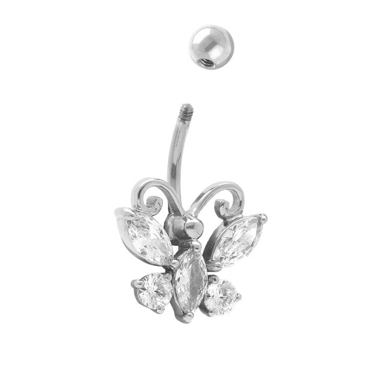 Butterfly Navel Piercing – Sølv Stål | Azulin udsigt 2