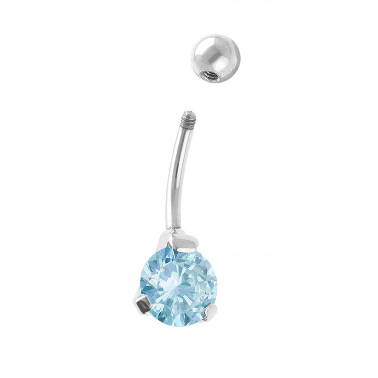 Synth Blue Stone Piercing – Zilver Staal | Azulin-weergave 2
