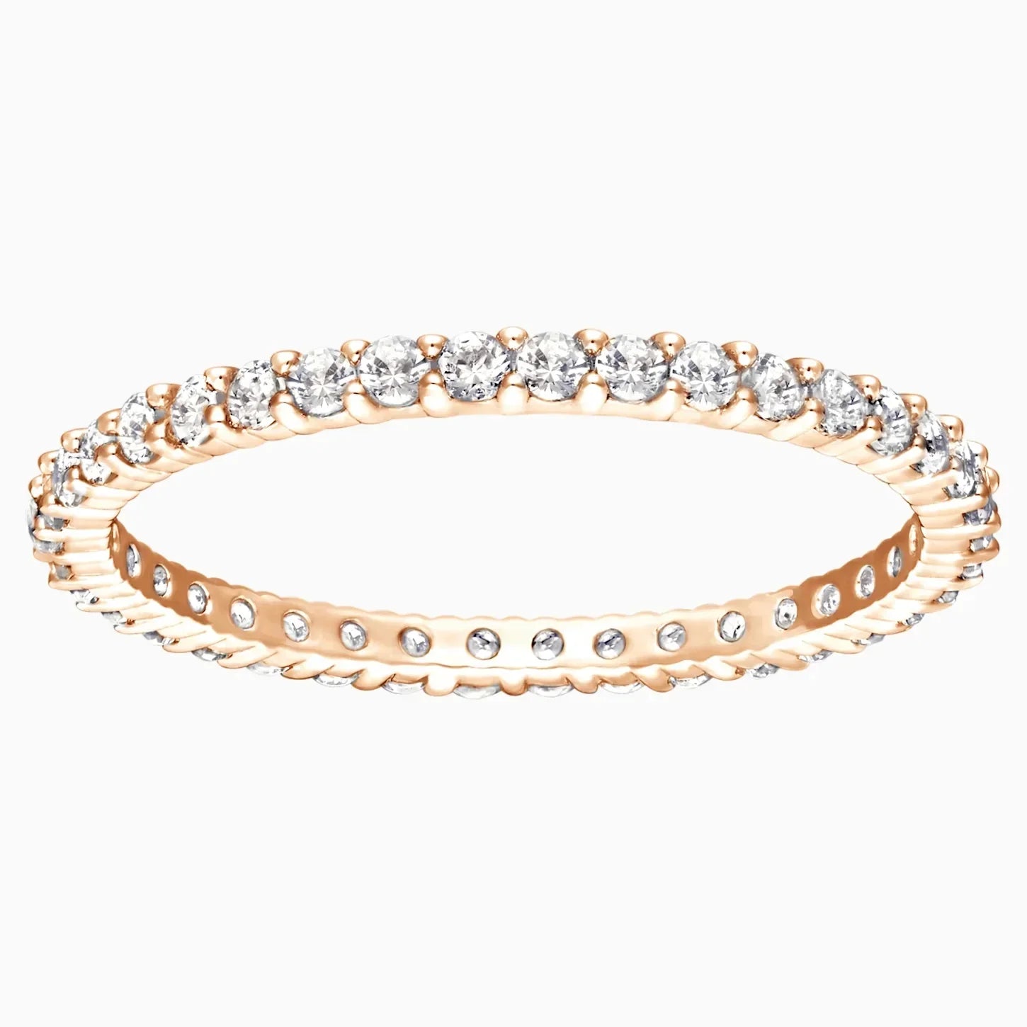 Anillo Matrix Vittore para mujer, redondo, blanco, oro rosa, Swarovski