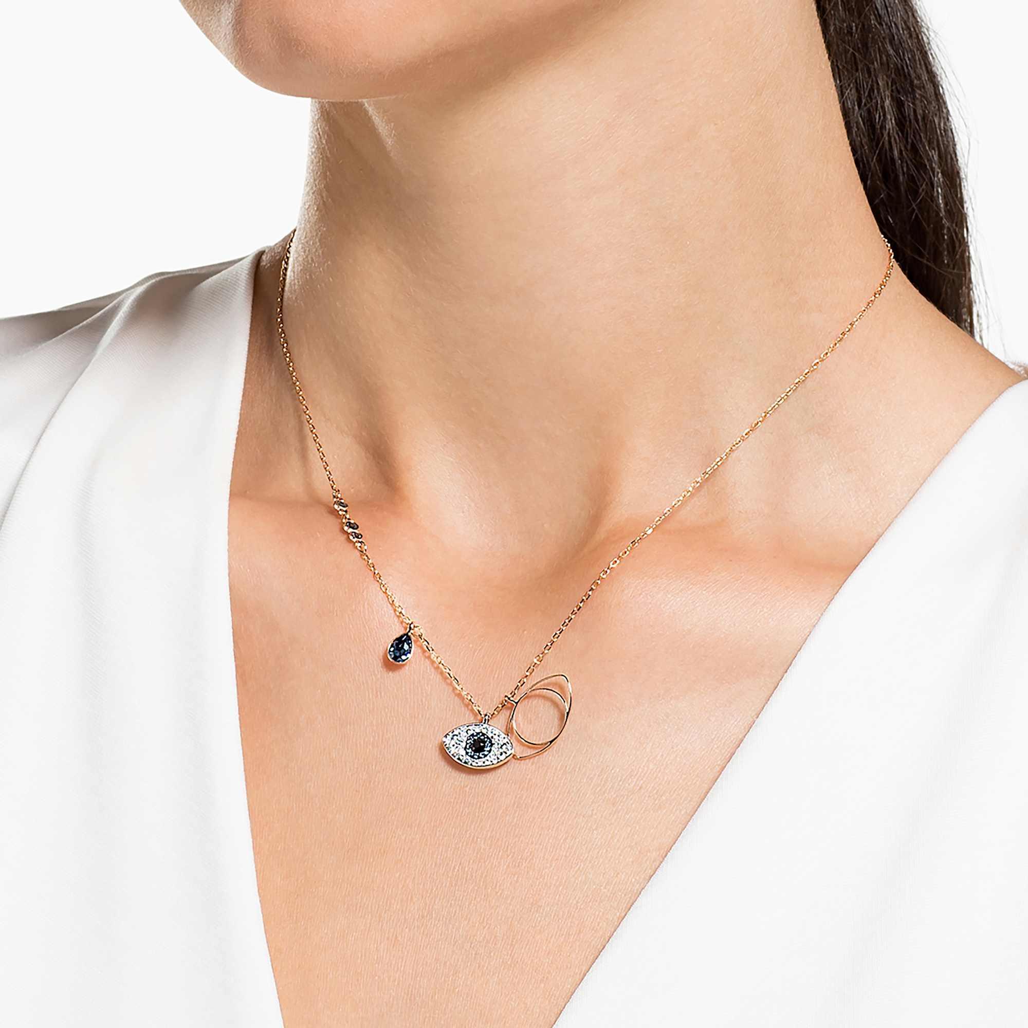 Symbolica Lucky Eye Pendant Blue Kéttónusú – Swarovski nézet 2