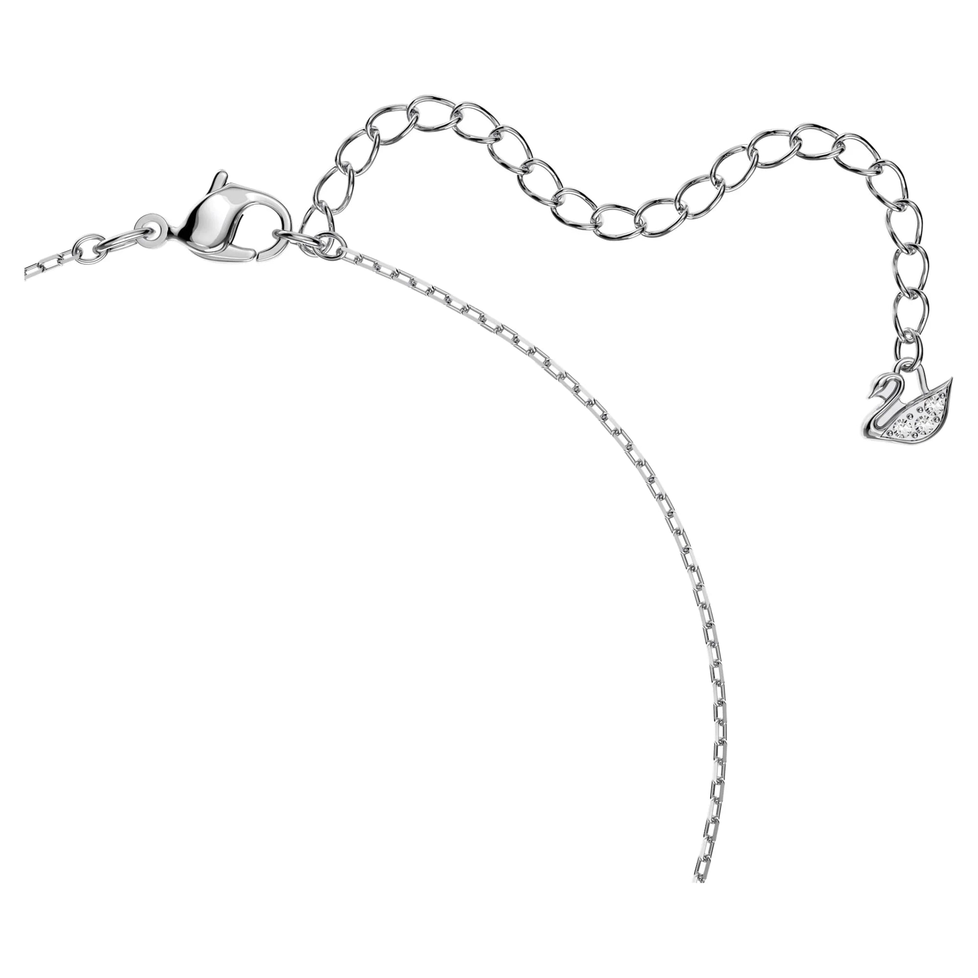 Colier Swarovski - Una - Croială rotundă - Vedere alb și argintiu 5