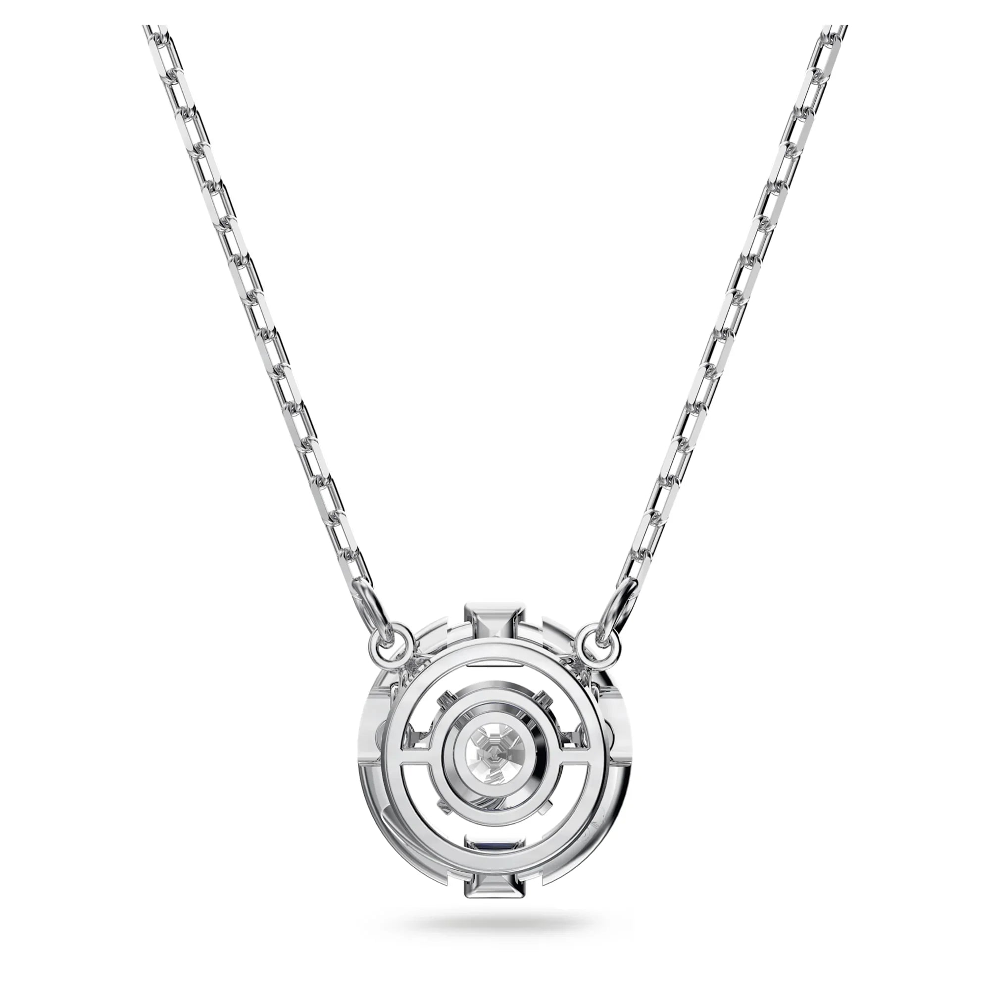 Colier Swarovski - Una - Croială rotundă - Vedere alb și argintiu 4