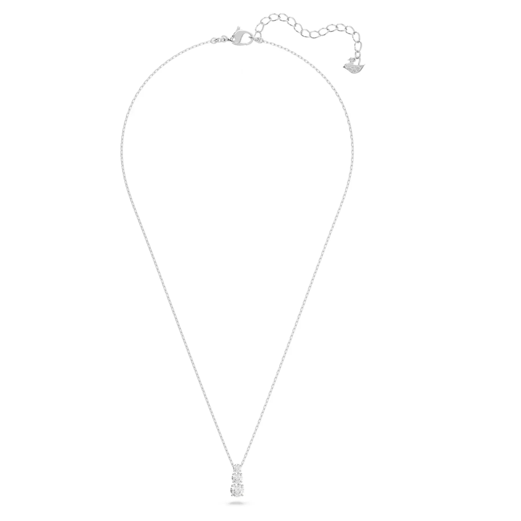 Μενταγιόν Swarovski - Stilla Attract - Στρογγυλό κόψιμο - Άσπρη & Ασημί όψη 3