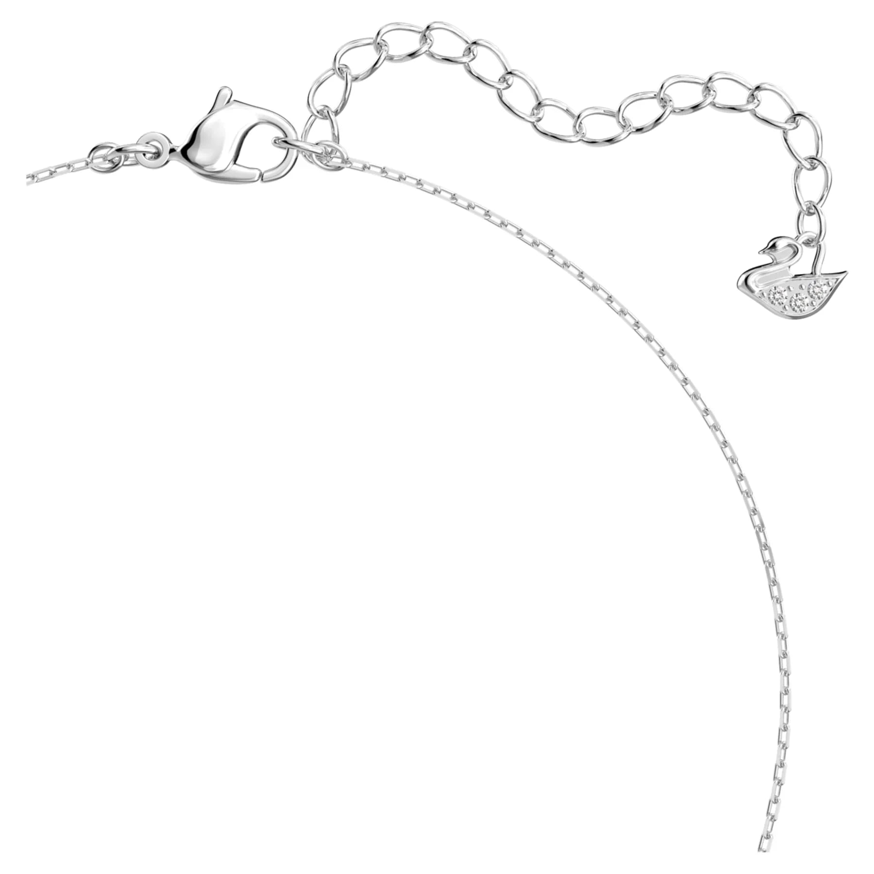 Μενταγιόν Swarovski - Stilla Attract - Στρογγυλό κόψιμο - Άσπρη & Ασημί όψη 4