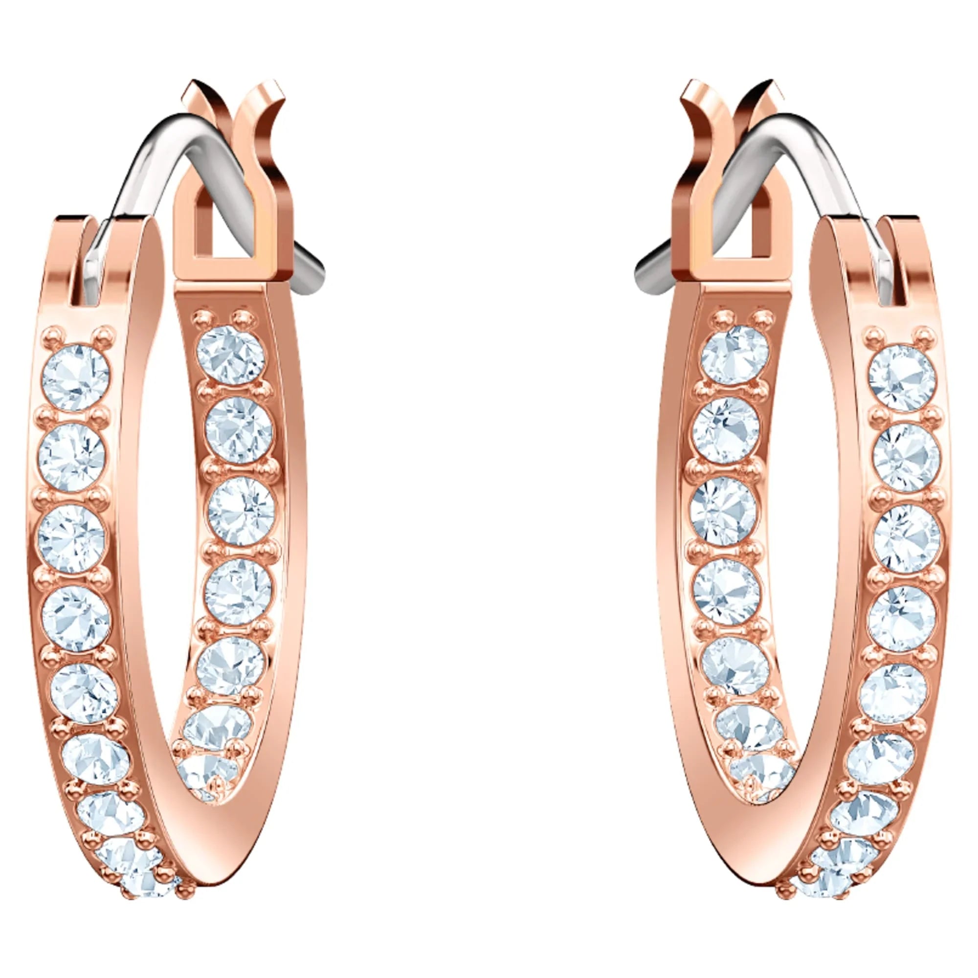 Kadın Sembolica Beyaz Gül Altın Küpe – Swarovski görünümü 3
