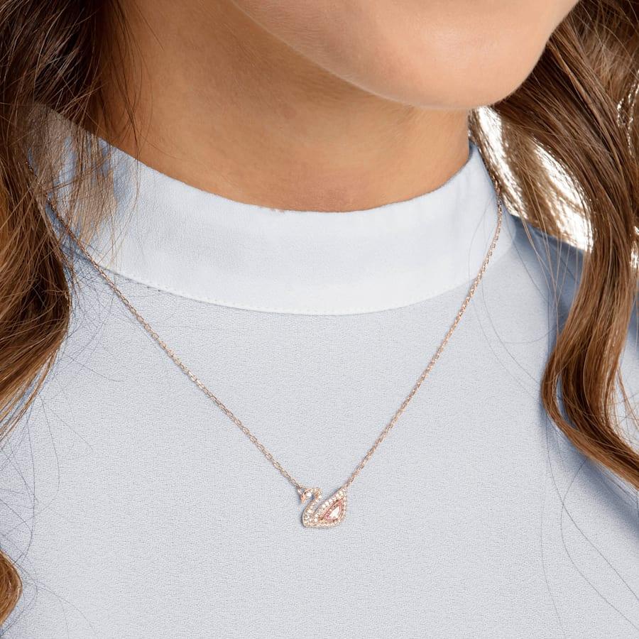 Káprázatos hattyú nyaklánc Pink Swan Rose Gold – Swarovski nézet 2