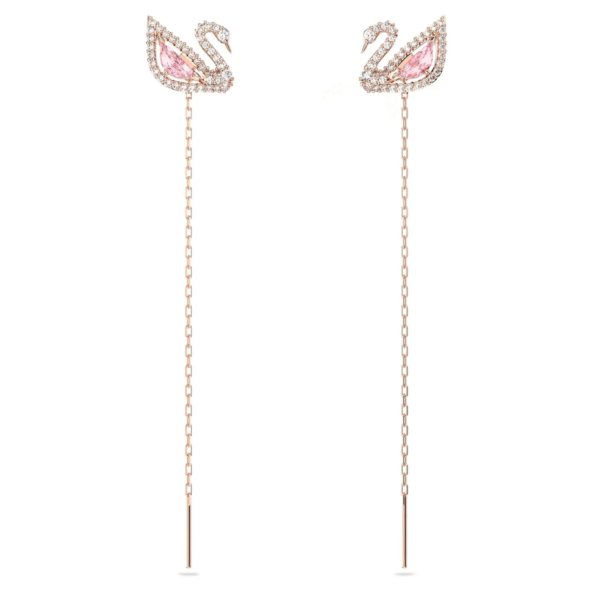 Kadın Göz Kamaştıran Kuğu Küpe Rose Gold Rose – Swarovski
