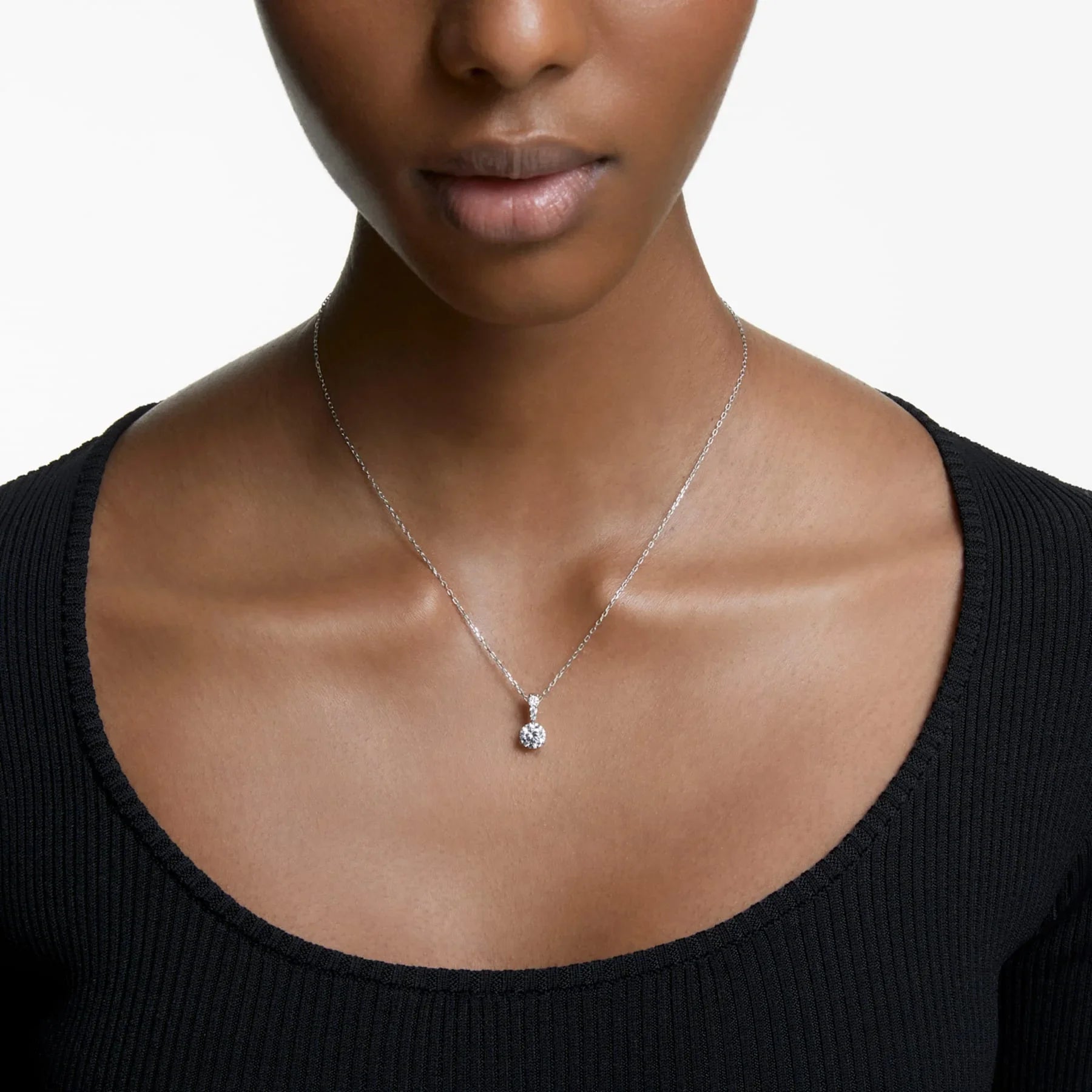 Swarovski-Anhänger – Stilla – Rundschliff – Weiß und Silber, Ansicht 2